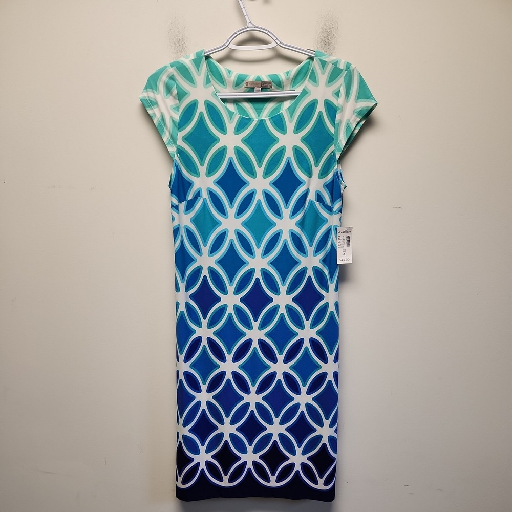 dress Barn Camryn Women's Size 4 Blue Summer Dress Maxi Spandex New